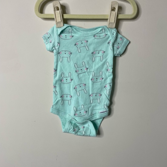 Gerber Mint Green Bunny Onesie 0-3 Months - Picture 1 of 4